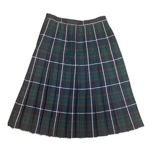 Kerry Hope London Womens Knee Length Tartan Plaid Skirt Size 14 Green Vintage